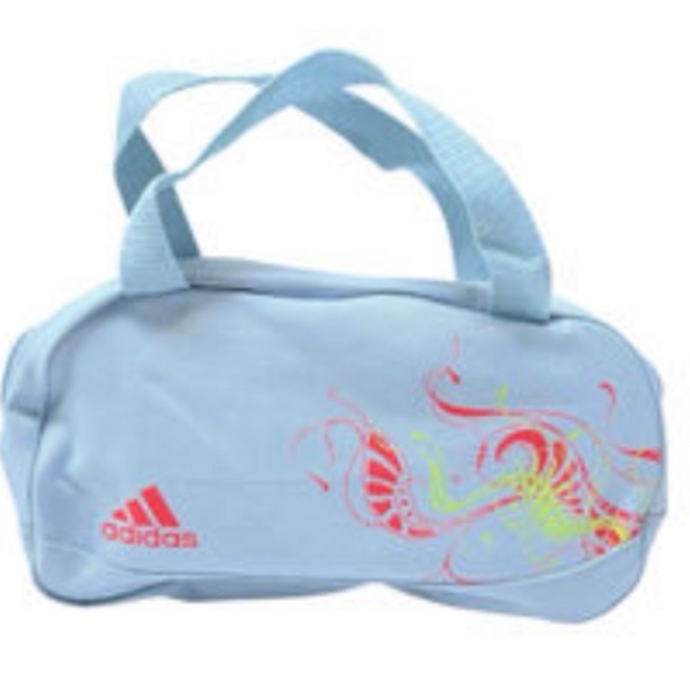 Adidas Toiletry Sky Blue Bag with Pink Accents New no tags